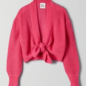 aritzia little moon campari cardigan